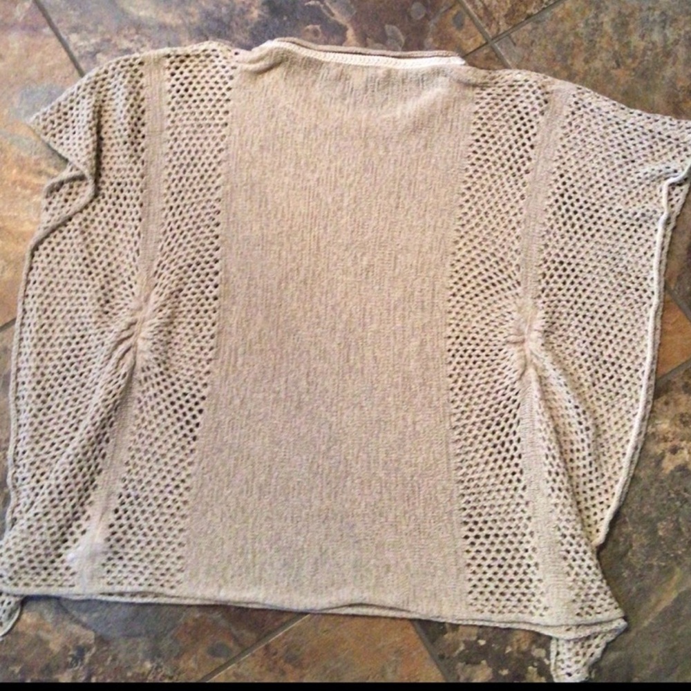 Miss Me Short Sleeve Crocheted sweater/cape - size large. Q - Picture 2 of 4